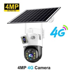 8MP 4K Solar 4G Camera With 4G-SIM Card Panel Outdoor Wireless PTZ PIR Human Detection CCTV IP Camaras Security Protection V380 - 4MP Camera