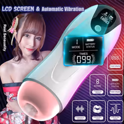 Automatic Male Masturbator Cup Vibration Sex Blowjob Real Vagina Pocket Pussy Penis Oral Sex Machine Toys For Man Adults 18+ - white