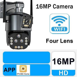 16MP 8K Wifi IP Camera 20X Zoom Four Lens Outdoor Wireless Security Camera PTZ 360 Smart Home Security Protection CCTV Wifi Surveillance Cam - AU Plug