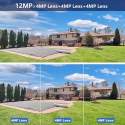 New EU 12MP 6K WiFi Camera Outdoor Three Lens Dual Screens 8X Zoom CCTV Mini Video Cam Auto Tracking Security Protection Surveillance iC - 4MP Add 32G