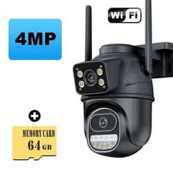 New EU 12MP 6K WiFi Camera Outdoor Three Lens Dual Screens 8X Zoom CCTV Mini Video Cam Auto Tracking Security Protection Surveillance iC - 4MP Add 64G