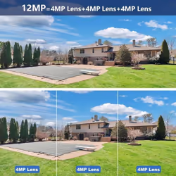 New EU 12MP 6K WiFi Camera Outdoor Three Lens Dual Screens 8X Zoom CCTV Mini Video Cam Auto Tracking Security Protection Surveillance iC - 4MP Add 64G