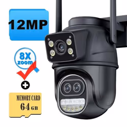 New EU 12MP 6K WiFi Camera Outdoor Three Lens Dual Screens 8X Zoom CCTV Mini Video Cam Auto Tracking Security Protection Surv ...