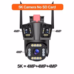 8K WIFI IP Camera Four Lens Three Screen PTZ Camera 10X Zoom Outdoor Auto Tracking Security Camera Waterproof Surveillance Ca ...