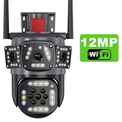 2024 New EU 12MP PTZ WiFi 6K Dual Lens Camera Wireless Three Screens Protection Motion Detection Outdoor IP CCTV Survalance Home Protect - only Camera
