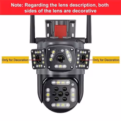 2024 New EU 12MP PTZ WiFi 6K Dual Lens Camera Wireless Three Screens Protection Motion Detection Outdoor IP CCTV Survalance Home Pro - Camera Add 128G