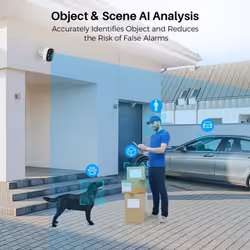 Security Cameras Wireless Powered Cameras for Home Security W/AI Motion Detection Spotlight & Siren Alarm 2K Color Night Vision, SD/Clou - Only Camera