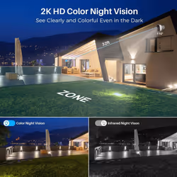 Security Cameras Wireless Powered Cameras for Home Security W/AI Motion Detection Spotlight & Siren Alarm 2K Color Night Vision, SD/Clou - Only Camera