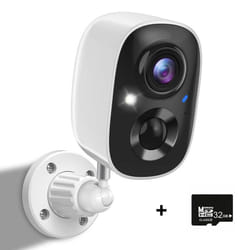 Security Cameras Wireless Powered Cameras for Home Security W/AI Motion Detection Spotlight &amp; Siren Alarm 2K Color Night Vision, - Camera+32GB SD