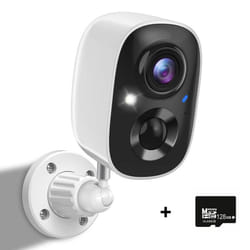Security Cameras Wireless Powered Cameras for Home Security W/AI Motion Detection Spotlight &amp; Siren Alarm 2K Color Night Vision, - Camera+128GB SD
