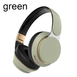 Foldable Wireless Bluetooth 5.0 Stereo Headphones Noise Cancelling Audio Headset for Sports Music Player with HD Mic Support TF Card - Green