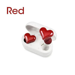 2024 Heart Shape Wireless Headphones Bluetooth 5.3 Active Noise Reduction Earphones HD Calling Earbuds with Charging Box - red