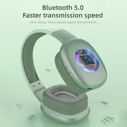 PG02 Headphones Bluetooth Noise Cancelling Headset Wireless HiFi Stereo TYPE-C Foldable Headphone with Microphone - silver