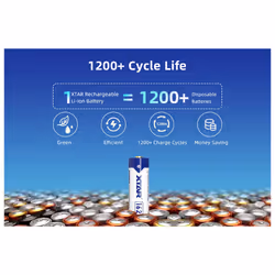 4x Xtar AAA Lithium Rechargeable Batteries 1.5V 1620mWh + Charger