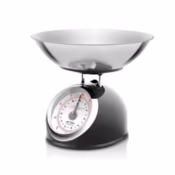 Eta ETA577790020, Mechanical kitchen scale, 5 kg, 25 g, Black, Metal, Stainless steel, Countertop
