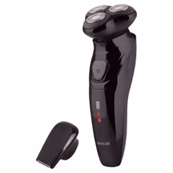 Sencor SMS 5510BK, Rotation shaver, Black, Stainless steel, Buttons, Power, Battery