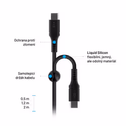 FIXED Liquid Silicone Cable USB-C/USB-C, 1,2m, 60W, black - Additional view 5