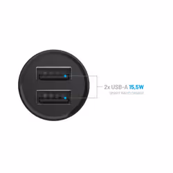 FIXED Dual USB Car Charger 15W, black - Additional view 5