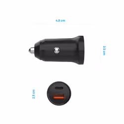 FIXED USB-C/USB Car Charger 20W, black - Additional view 5