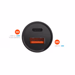 FIXED USB-C/USB Car Charger 20W, black - Additional view 6