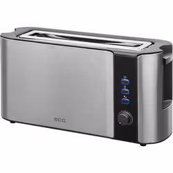 ECG ST 10630 SS, 2 slice(s), Black, Silver, Stainless steel, Buttons, Rotary, 1000 W, 220 - 240 V
