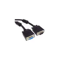 VGA Extension Cable 5 m, M/F, HQ (Coax), SVGA Video Monitor Coaxial Cable for Full HD 1080p, DDC2, Black, kpvc05