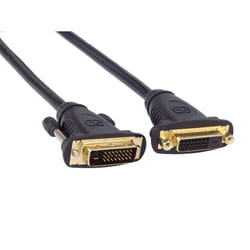 DVI Extension Cable - 3 m, Dual-Link, DVI-D (24+1) Female to Male, Digital, Full HD 1080P 60Hz, Colour Black, kpdvimf3, 3 m