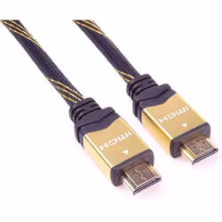 PremiumCord KPHDMET3, 3 m, HDMI Type A (Standard), HDMI Type A (Standard), 3D, 10.2 Gbit/s, Black, Gold