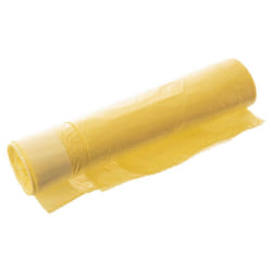 10-pack yellow garbage bags 40L HDPE with lemon scent and drawstring