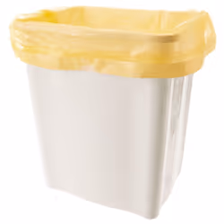 10-pack yellow garbage bags 40L HDPE with lemon scent and drawstring