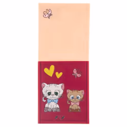 Child-friendly cutlery case in felt with a cat motif