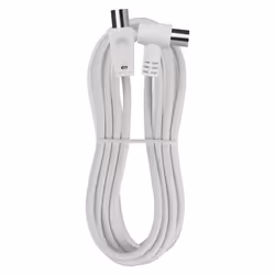 Aerial Cable, Coaxial Cable, TV Cable, 2.5 m, Coax Cable for Digital TV, Receiver, SAT, Double Shielded, Straight Coax Male to Angled Coax Female (90?
