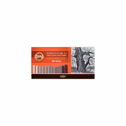KOH-I-NOOR TOISON D'OR 8592 Artist's Soft Pastels - Grey (Pack of 12)