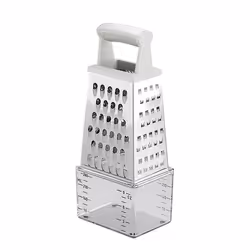 Tescoma 643788, Box grater, Stainless steel, White, Plastic, Stainless steel, Vertical, 90 mm, 220 mm
