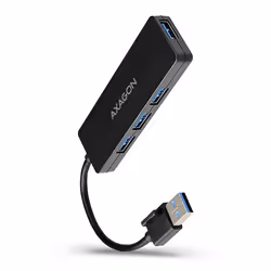 Axagon SuperSpeed USB SLIM hub, USB 3.2 Gen 1 (3.1 Gen 1) Type-A, USB 3.2 Gen 1 (3.1 Gen 1) Type-A, 5000 Mbit/s, Black, Plast ...