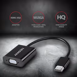 Axagon RVH-VGAN video cable adapter 0.15 m HDMI Type A (Standard) VGA (D-Sub) Black - Additional view 2