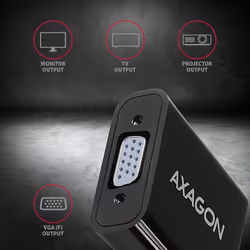 Axagon RVH-VGAN video cable adapter 0.15 m HDMI Type A (Standard) VGA (D-Sub) Black - Additional view 5