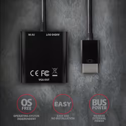 Axagon RVH-VGAN video cable adapter 0.15 m HDMI Type A (Standard) VGA (D-Sub) Black - Additional view 7