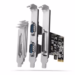 Axagon PCEA-PSN PCIe-Adapter mit 1x Parallel-+ 2x Seriell-Ports - ASIX AX99100, PCIe, Parallel, RS-232, Male/female, Full-hei ...