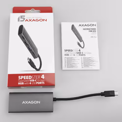 Axagon HMC-4G2 interface hub USB 3.2 Gen 2 (3.1 Gen 2) Type-C 10000 Mbit/s Grey