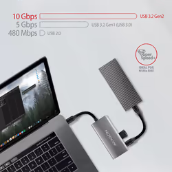 Axagon HMC-4G2 interface hub USB 3.2 Gen 2 (3.1 Gen 2) Type-C 10000 Mbit/s Grey - Additional view 8