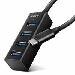 Axagon HUE-M1C, USB 3.2 Gen 1 (3.1 Gen 1) Type-C, USB 3.2 Gen 1 (3.1 Gen 1) Type-A, 5000 Mbit/s, Black, Aluminium, Round cabl ...
