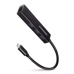 Axagon HMC-GL3A USB-C-Hub 3x USB-A Gbit-LAN schwarz, USB 3.2 Gen 1 (3.1 Gen 1) Type-C, RJ-45, USB 3.2 Gen 1 (3.1 Gen 1) Type- ...