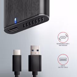 Axagon EEM2-SBC externes Gehäuse für M.2 SSDs USB-C 3.2 Gen 2 - schwarz SSD enclosure Black - Additional view 6