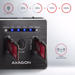 Axagon ADSA-M2C storage drive docking station USB 3.2 Gen 2 (3.1 Gen 2) Type-C Black