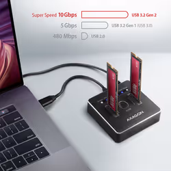 Axagon ADSA-M2C storage drive docking station USB 3.2 Gen 2 (3.1 Gen 2) Type-C Black