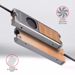 Axagon CLR-M2FAN computer cooling system Solid-state drive Heatsink/Radiatior 2 cm Grey 1 pc(s) - Additional view 5