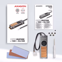 Axagon CLR-M2FAN computer cooling system Solid-state drive Heatsink/Radiatior 2 cm Grey 1 pc(s) - Additional view 7