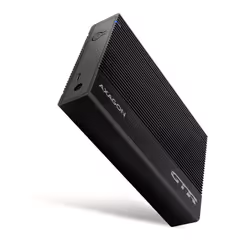 Axagon EE35-GTR USB-C 5Gbps - SATA 6G, 3.5 RIBBED box BLACK - USB Typ C, HDD enclosure, 3.5", Serial ATA, Serial ATA II, Seri ...