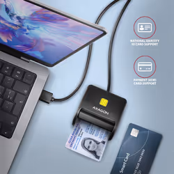 Axagon CRE-SM3N USB Smart card Flat smart card reader Indoor USB 2.0 Black - Additional view 2